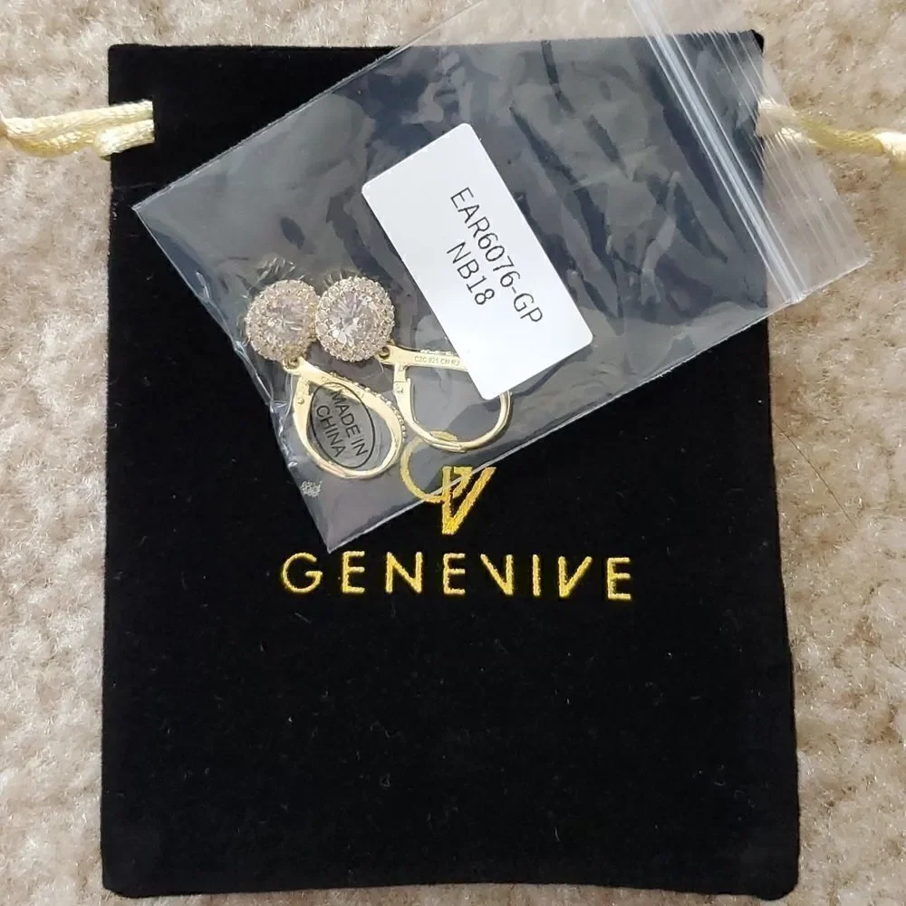 Genevive 14 K Over Sterling Silver Earrings